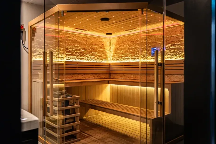 Inside the sauna