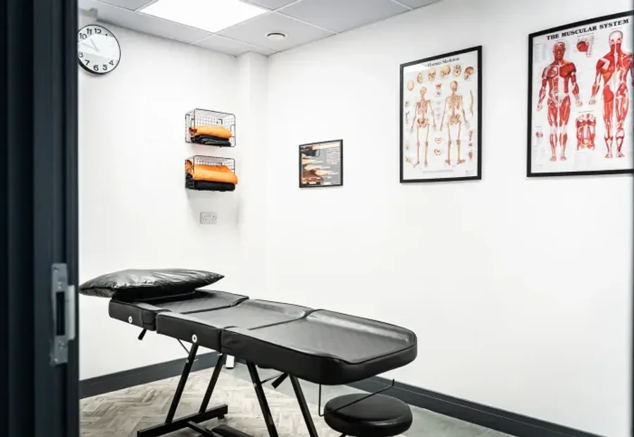 Treatment room set up for sports massage
