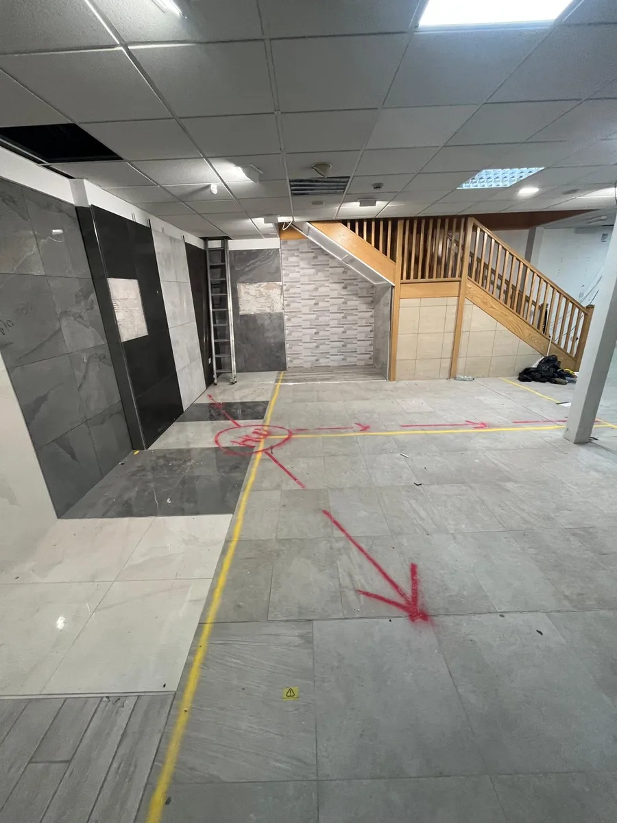 Existing tile warehouse before works began