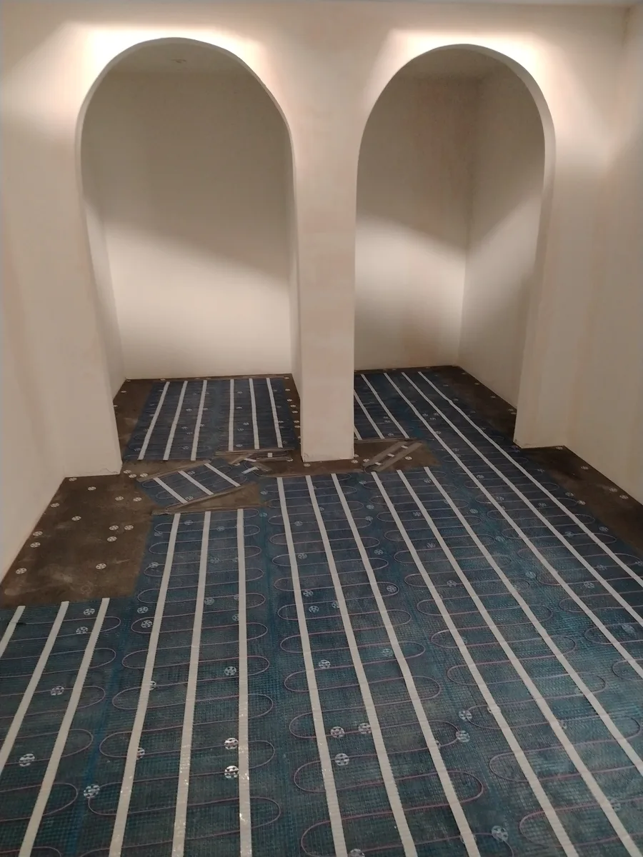 Under floor heating install, changing area