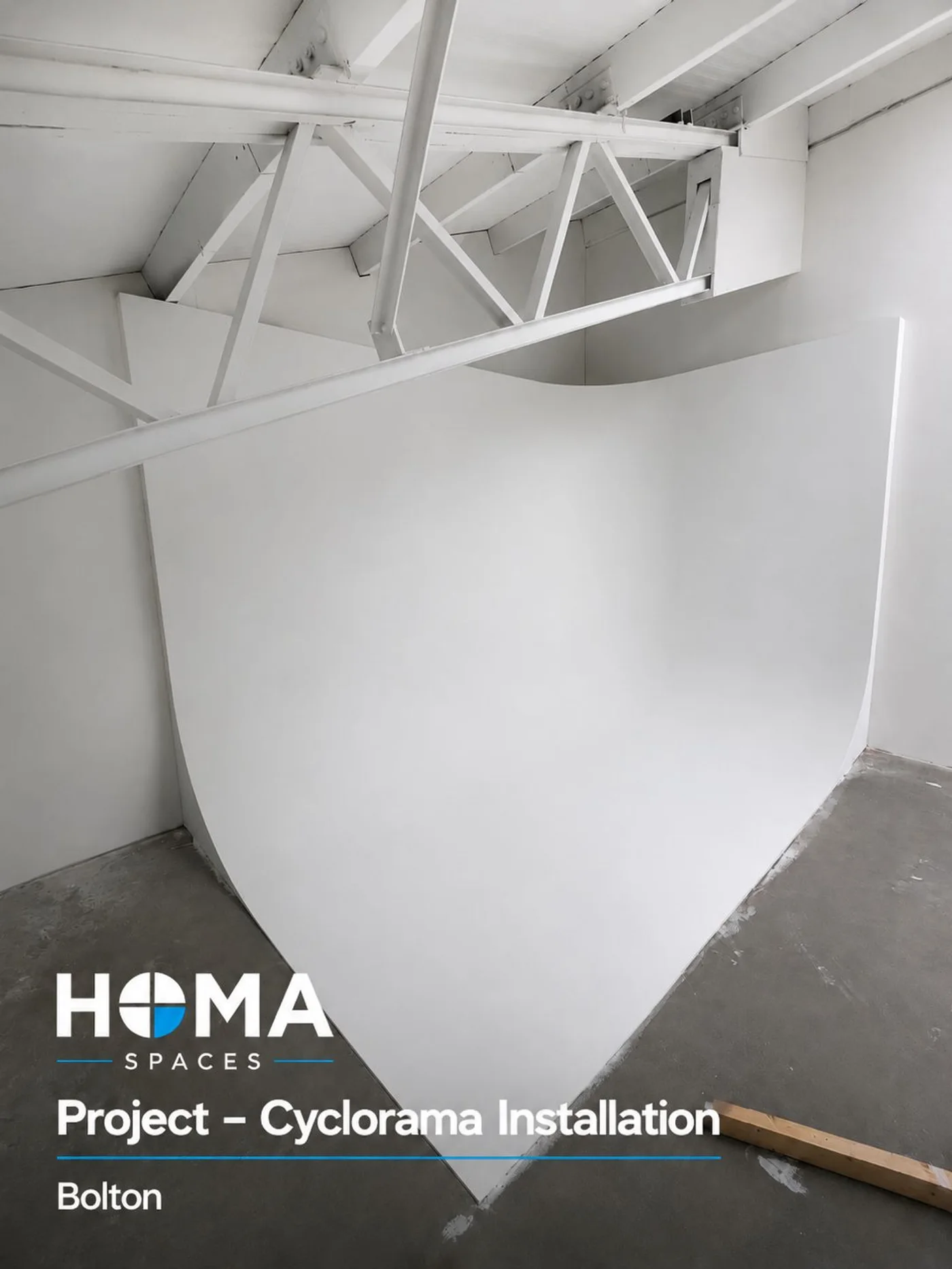 Finished white cyclorama wall